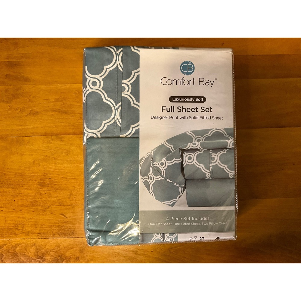 Comfort Bay Full Sheet Set Luxuriously Soft Designer Print 4‎ Piece